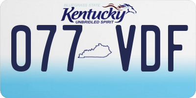 KY license plate 077VDF