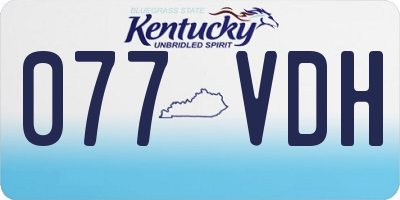 KY license plate 077VDH