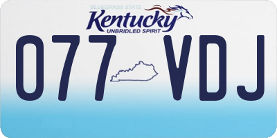KY license plate 077VDJ