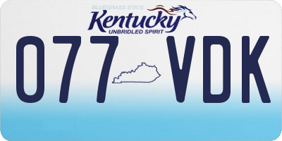 KY license plate 077VDK