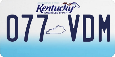 KY license plate 077VDM