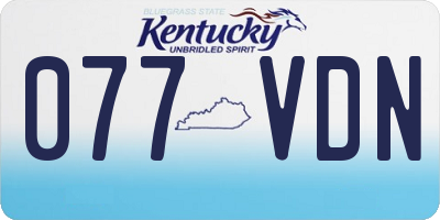 KY license plate 077VDN