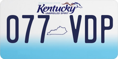 KY license plate 077VDP
