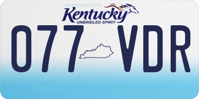 KY license plate 077VDR