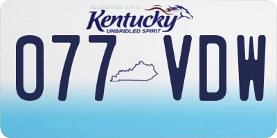 KY license plate 077VDW