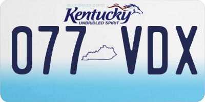 KY license plate 077VDX