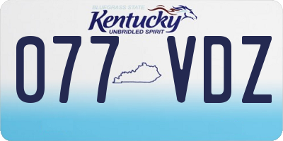 KY license plate 077VDZ