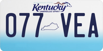 KY license plate 077VEA