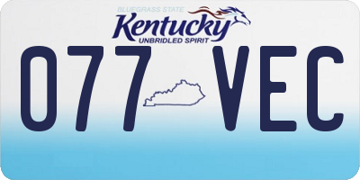 KY license plate 077VEC