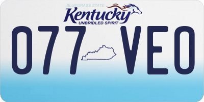 KY license plate 077VEO