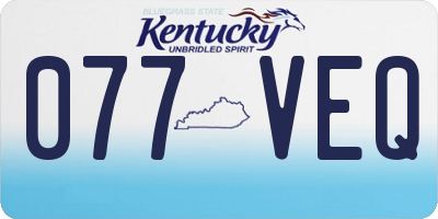 KY license plate 077VEQ