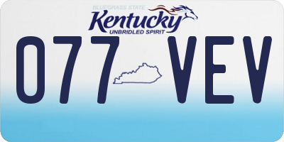 KY license plate 077VEV