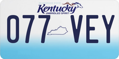 KY license plate 077VEY