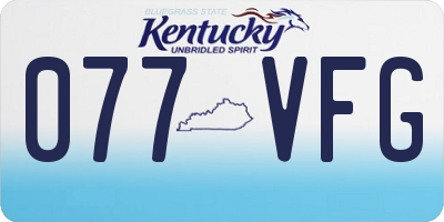KY license plate 077VFG