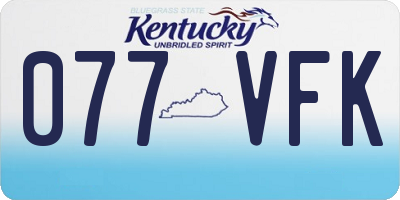 KY license plate 077VFK