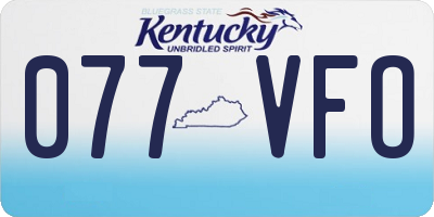 KY license plate 077VFO