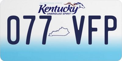 KY license plate 077VFP