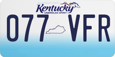 KY license plate 077VFR