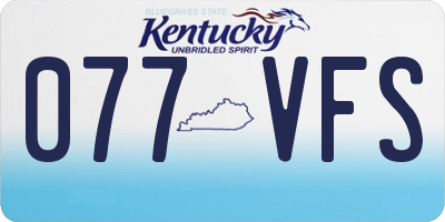 KY license plate 077VFS