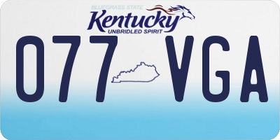 KY license plate 077VGA