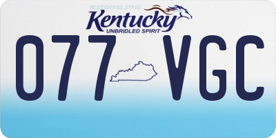 KY license plate 077VGC