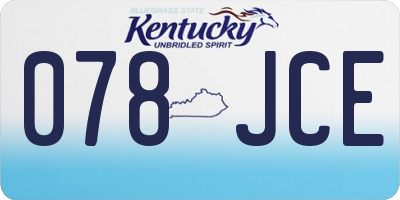 KY license plate 078JCE