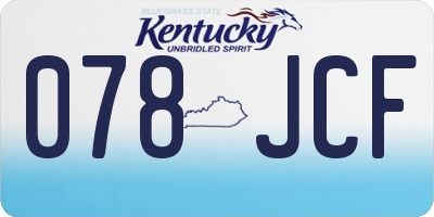 KY license plate 078JCF