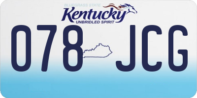 KY license plate 078JCG