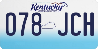 KY license plate 078JCH