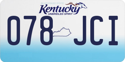 KY license plate 078JCI