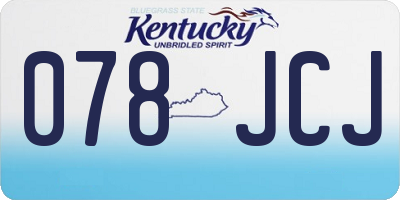 KY license plate 078JCJ