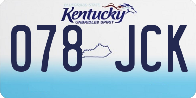 KY license plate 078JCK