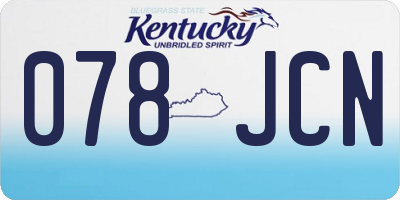 KY license plate 078JCN