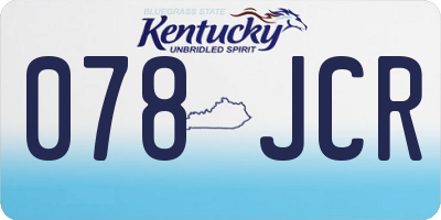 KY license plate 078JCR