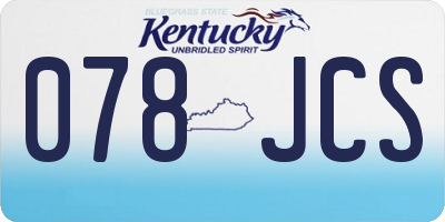 KY license plate 078JCS