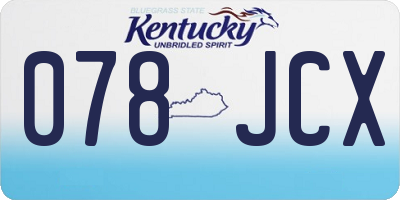 KY license plate 078JCX