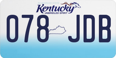 KY license plate 078JDB