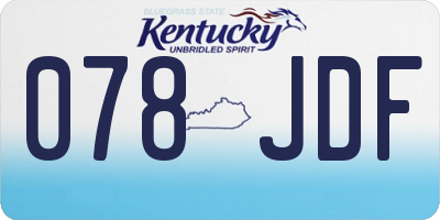 KY license plate 078JDF