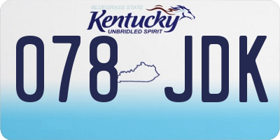KY license plate 078JDK