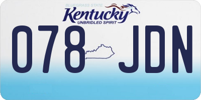 KY license plate 078JDN