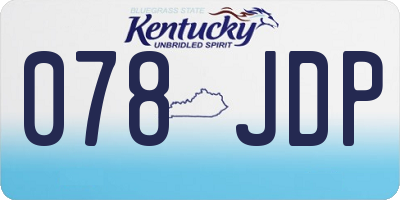 KY license plate 078JDP