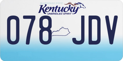 KY license plate 078JDV