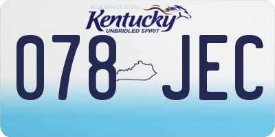 KY license plate 078JEC