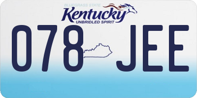 KY license plate 078JEE
