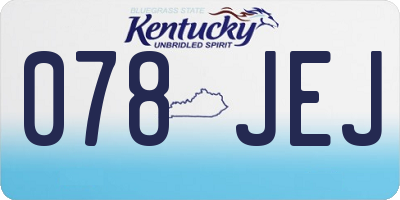 KY license plate 078JEJ
