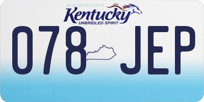 KY license plate 078JEP