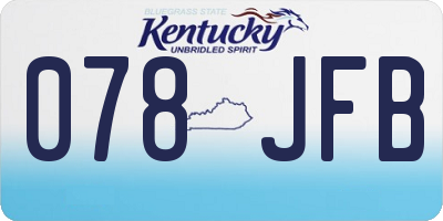 KY license plate 078JFB