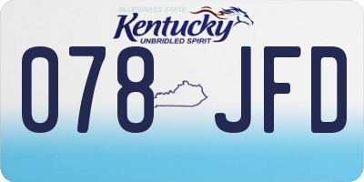 KY license plate 078JFD