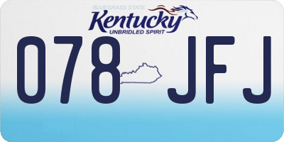 KY license plate 078JFJ
