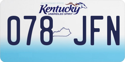 KY license plate 078JFN